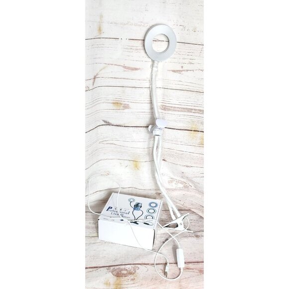 Professional Live Stream White Selfie Ring Light with Gooseneck Stand - Picture 3 of 6